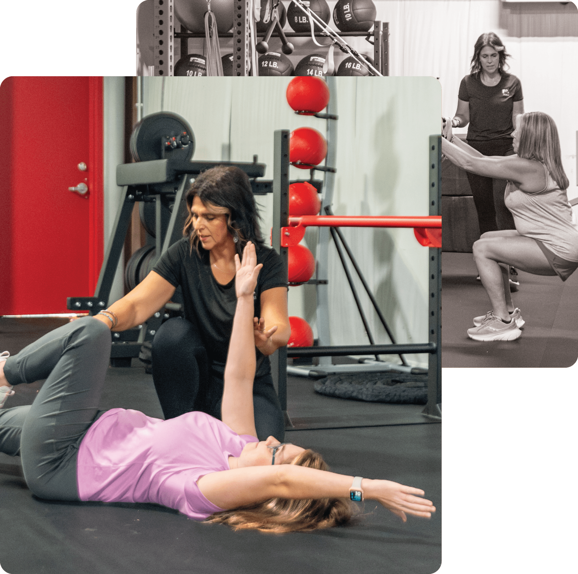 people doing assisted stretching